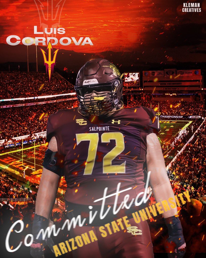 Thankful and blessed…Officially a Sun Devil🔱 @KennyDillingham @CoachTuitele @VinceAmey @ASUFootball @SCLancerNation @BlairAngulo @CoachEricRogers