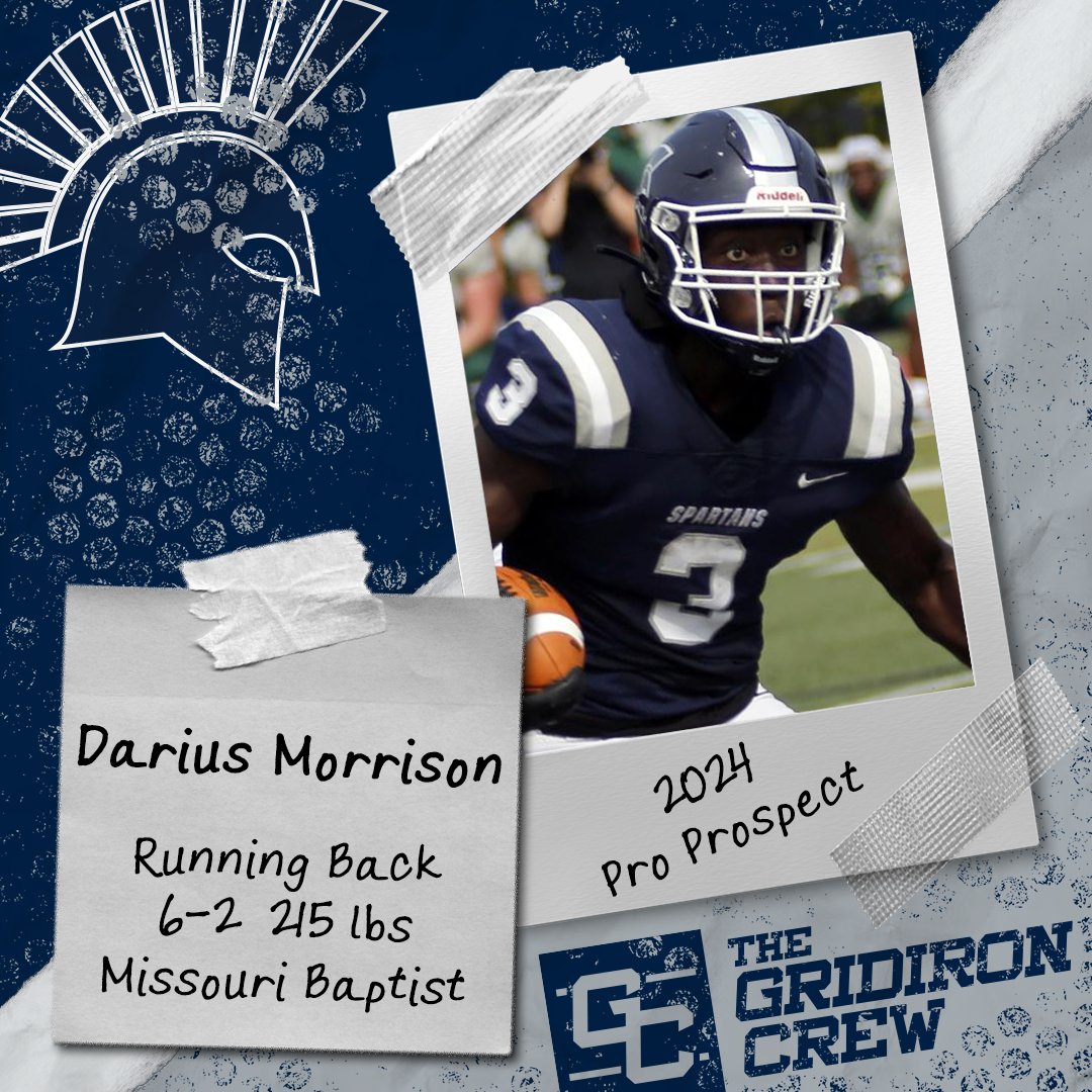 The Gridiron Crew 🏈 (@gridiron_crew) on Twitter photo ⚠️ Attention Pro Scouts, Coaches, and GMs ⚠️
You need to look at 2024 Pro Prospect, Darius Morrison <a href="/D_upnext1/">Darius Morrison</a>, a RB from <a href="/MBUFootball/">Missouri Baptist Football</a>
👀 See our Interview: thegridironcrew.com/darius-morriso…
#2024ProProspect #DraftTwitter #NFLDraft #NFL #CFLDraft #CFL #ProFootball 🏈 ⚠️ Attention Pro Scouts, Coaches, and GMs ⚠️
You need to look at 2024 Pro Prospect, Darius Morrison <a href="/D_upnext1/">Darius Morrison</a>, a RB from <a href="/MBUFootball/">Missouri Baptist Football</a>
👀 See our Interview: thegridironcrew.com/darius-morriso…
#2024ProProspect #DraftTwitter #NFLDraft #NFL #CFLDraft #CFL #ProFootball 🏈