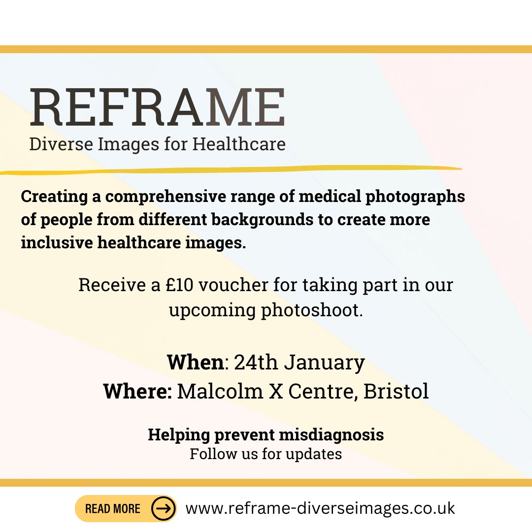 📷 reframeimages Welcome to REFRAME and our Diverse Images for Healthcare project 🤍 Do you have a medical condition and consider your skin tone to be underrepresented in healthcare imagery? Sign up to our first photoshoot through our website.