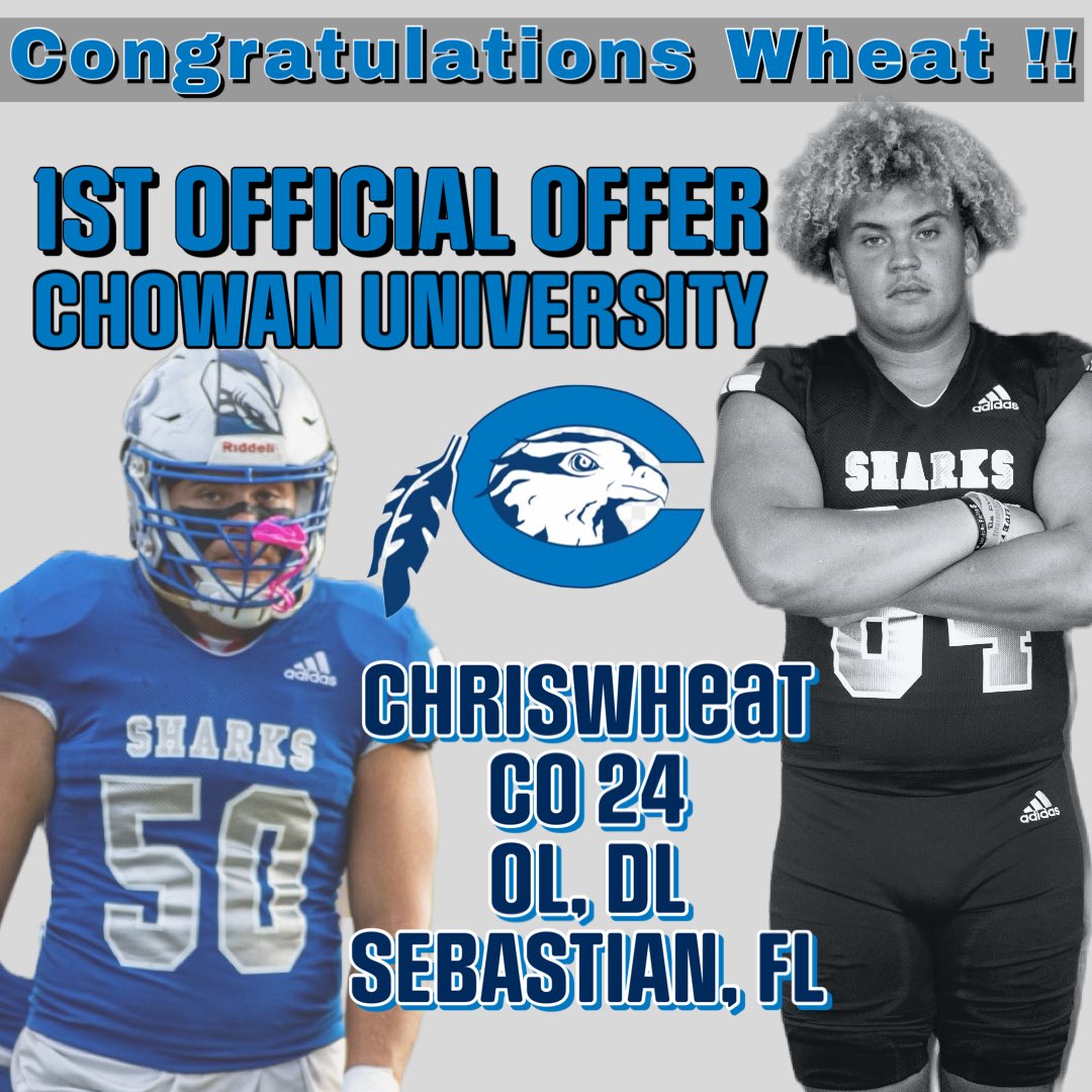 SRHS SHARK FOOTBALL (@srhs_football1) on Twitter photo Congratulations <a href="/chriswheat015/">Christopher wheat</a> on your 1st OFFICIAL OFFER to <a href="/chowanfootball/">Chowan Football</a> !! We are so proud of you!! This is just the beginning!! 🦈💪🏽 #collegebound Congratulations <a href="/chriswheat015/">Christopher wheat</a> on your 1st OFFICIAL OFFER to <a href="/chowanfootball/">Chowan Football</a> !! We are so proud of you!! This is just the beginning!! 🦈💪🏽 #collegebound