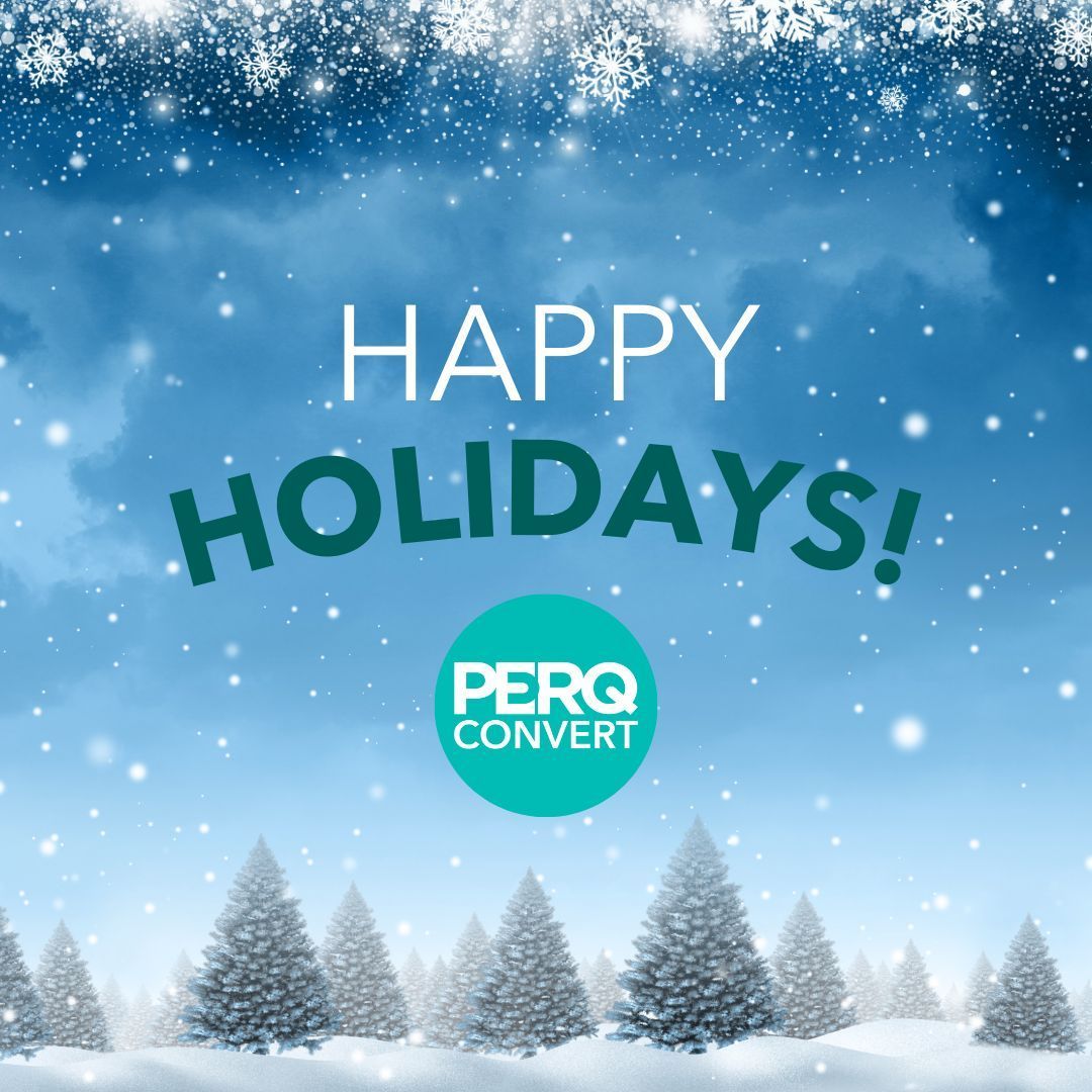 PERQConvert's tweet image. Happy Holidays from the PERQ Convert team! We want to take a moment to express our gratitude to all our employees and customers. Wishing you and your loved ones a wonderful holiday season! 

#PERQConvert