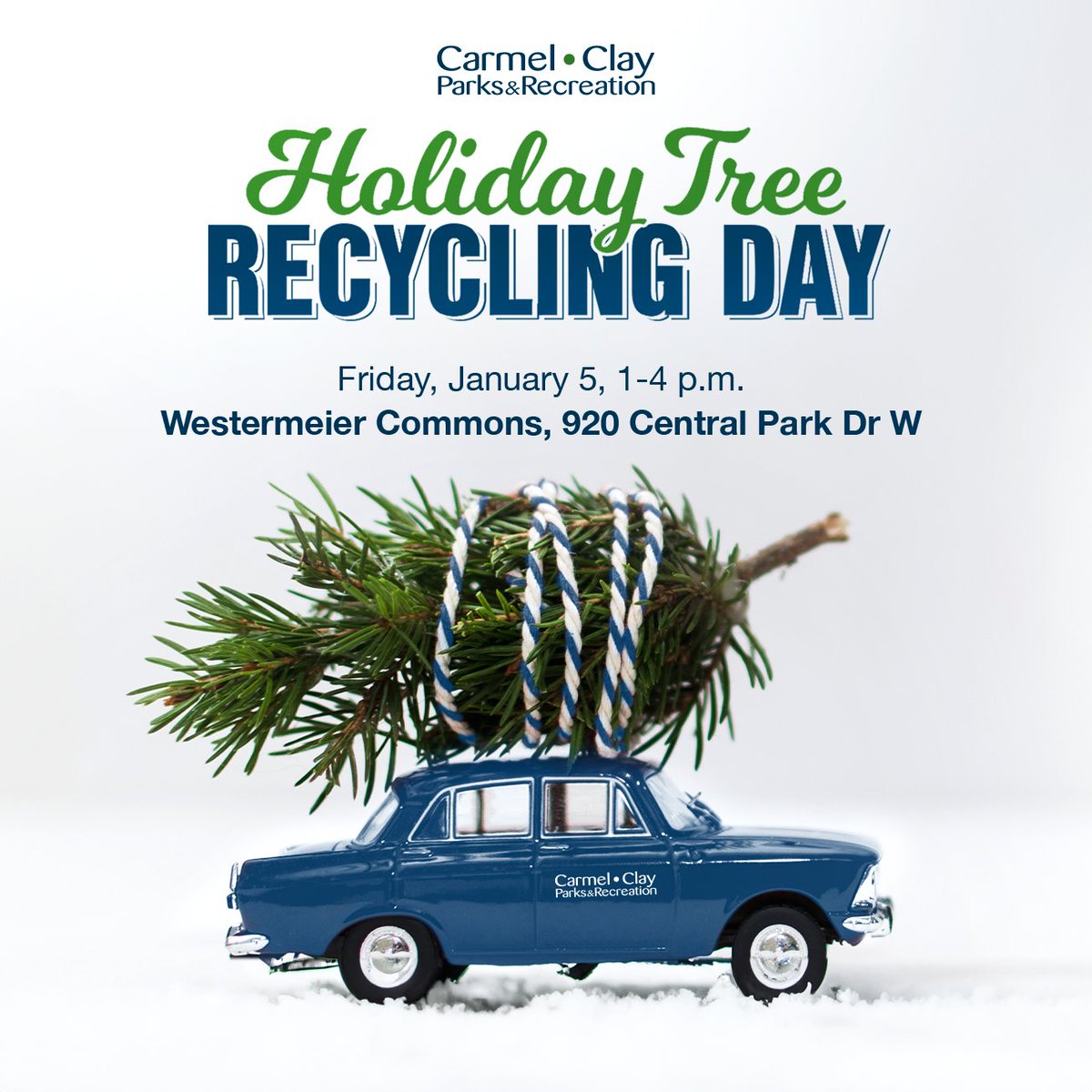 We will host our annual Holiday Tree Recycling event on Jan 5 from 1-4 p.m. at Westermeier Commons in Central Park. To participate in the drive-through style event, bring your live, decoration-free holiday tree to be donated to Xanderbuilt Tree Care to be mulched.
