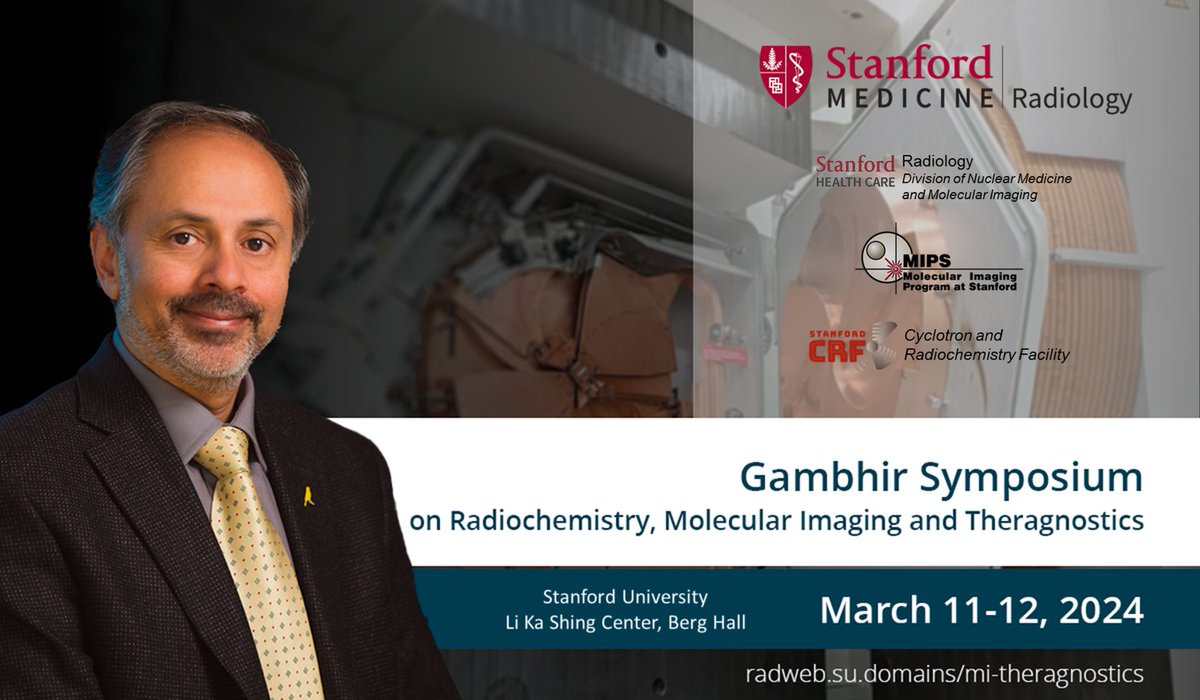 MIPS (@stanfordmips) on Twitter photo Join <a href="/StanfordRad/">Stanford Radiology</a> <a href="/StanfordMed/">Stanford Medicine</a> in celebration of a major milestone in Dr. Sam Gambhirās vision for Stanford's leading translational #MolecularImaging and #Theranostics program w/expansion of @CRF_stanford & new GE Healthcare PETtrace cyclotron.
Register: bit.ly/41Pdkfn Join <a href="/StanfordRad/">Stanford Radiology</a> <a href="/StanfordMed/">Stanford Medicine</a> in celebration of a major milestone in Dr. Sam Gambhirās vision for Stanford's leading translational #MolecularImaging and #Theranostics program w/expansion of @CRF_stanford & new GE Healthcare PETtrace cyclotron.
Register: bit.ly/41Pdkfn