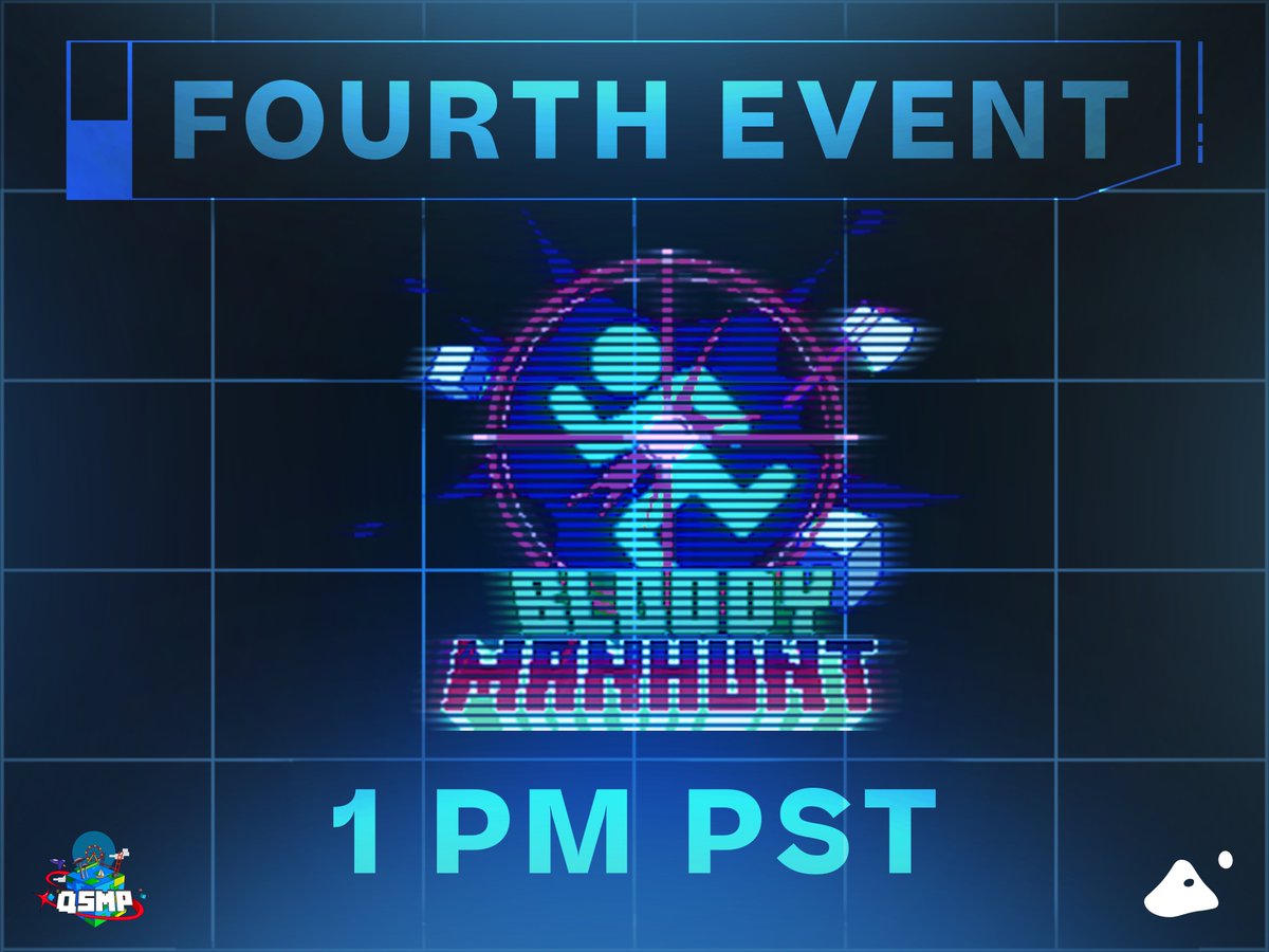QSMP Purgatory (@qsmpevents) on Twitter photo QSMP PURGATORY 2👁🗨
FOURTH EVENT -  BLOODY MANHUNT🎯
TODAY, 1PM PST 
#QSMP  #QSMPPurgatory2 QSMP PURGATORY 2👁🗨
FOURTH EVENT -  BLOODY MANHUNT🎯
TODAY, 1PM PST 
#QSMP  #QSMPPurgatory2
