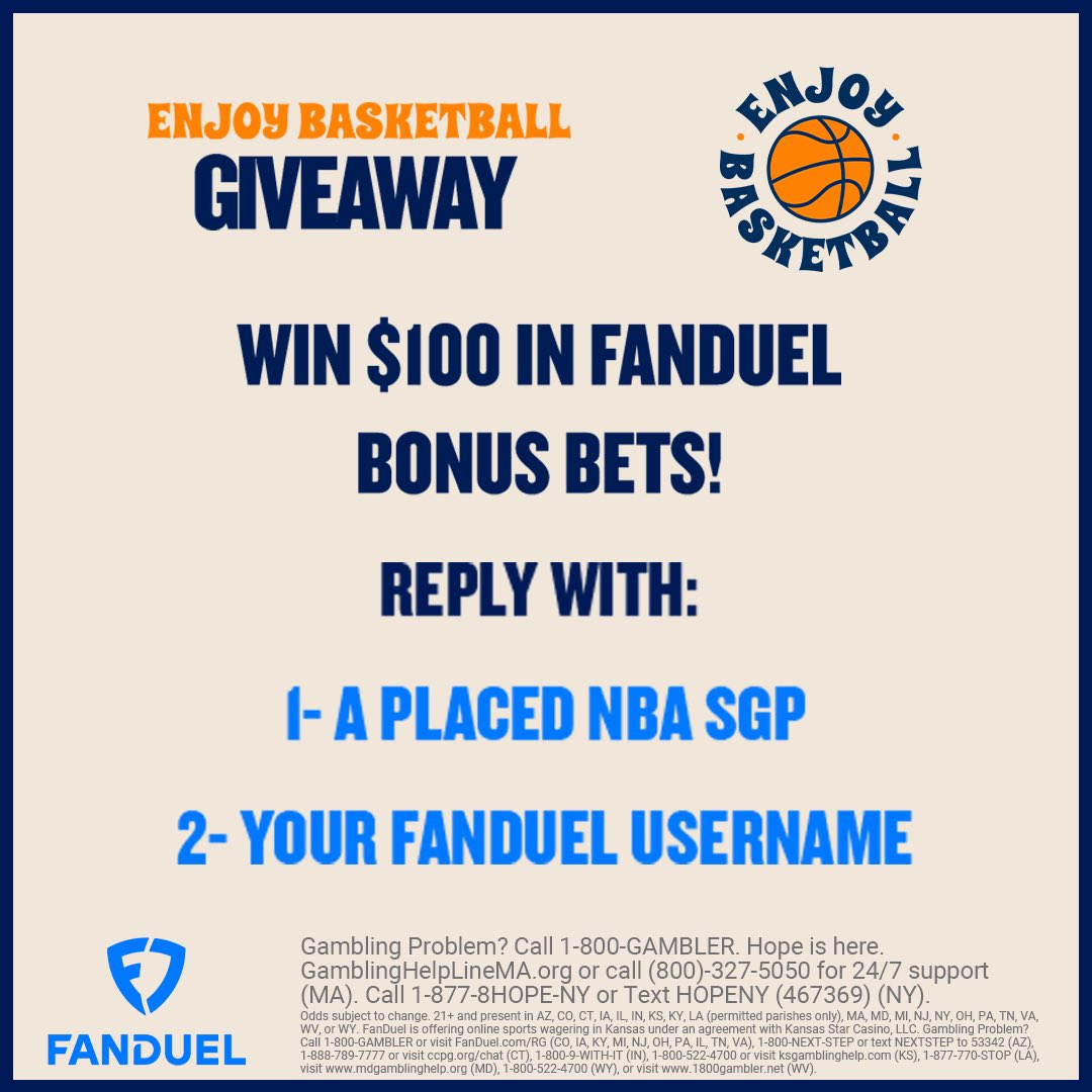 Enter the Enjoy Basketball giveaway brought to you by @FDSportsbook!🚨 10 winners will be selected. Rules here: bit.ly/3RTX5ZV