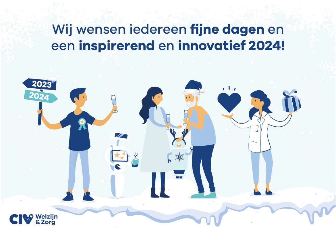 Het was een mooi jaar! Team CIV Welzijn &amp; Zorg wil iedereen bedanken voor de inspirerende samenwerkingen in 2023. We kijken ernaar uit om deze in 2024 voort te zetten en uit te breiden. #koersopfocus 🎄