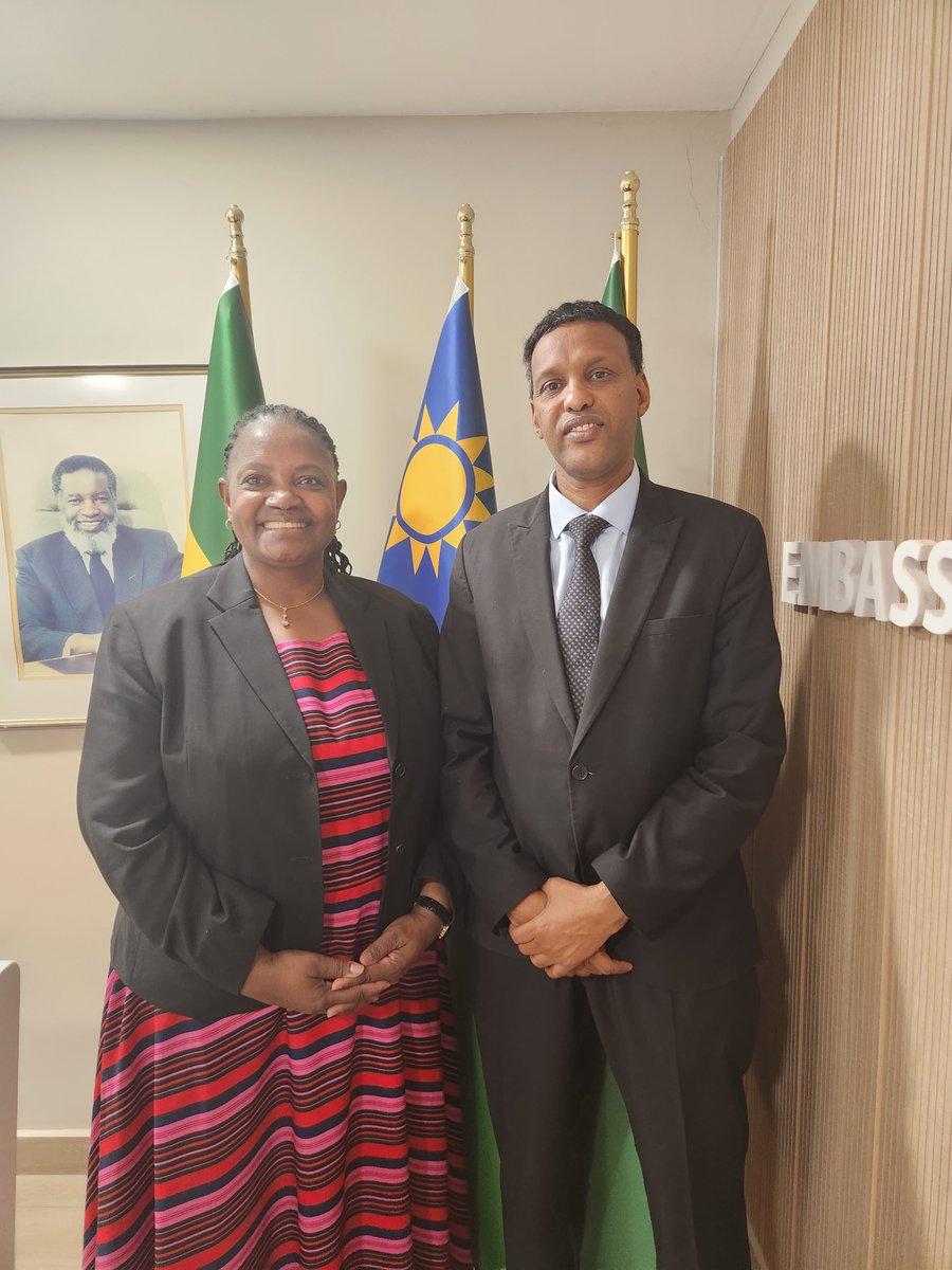 Had a productive meeting with the Amb of Namibia, H.E Emilia Mkusa. During our discussion, we delved into the challenges faced by our continent , emphasizing the crucial role of diplomacy in preventing conflicts and resolving disputes.