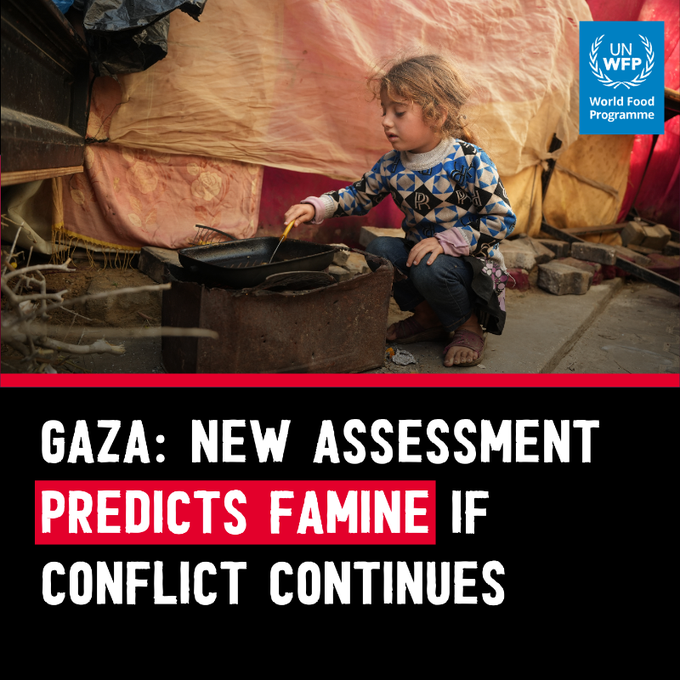 Four out of five of the hungriest people anywhere in the world are in Gaza. As the conflict intensifies and the horror grows, we will continue to do our part. We will not give up. wfp.org/news/gaza-grap…