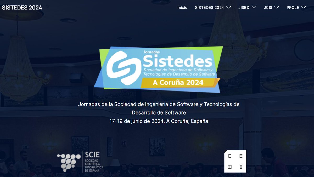 Juan Boubeta-Puig (@juanboubeta) on Twitter photo 📢Las XIX Jornadas de Ciencia e Ingeniería de Servicios (<a href="/jcis_sistedes/">Jornadas de Ciencia e Ingeniería de Servicios JCIS</a>), enmarcadas en <a href="/JornadaSistedes/">Jornadas SISTEDES 2025 - Córdoba</a> y <a href="/CongresoCedi/">Congreso CEDI</a>, tendrán lugar del 17 al 19 de junio de 2024 en A Coruña. Animamos a las #empresas a enviar un artículo de 1-2 páginas para daros a conocer. Deadline: 2/2/2024 📢Las XIX Jornadas de Ciencia e Ingeniería de Servicios (<a href="/jcis_sistedes/">Jornadas de Ciencia e Ingeniería de Servicios JCIS</a>), enmarcadas en <a href="/JornadaSistedes/">Jornadas SISTEDES 2025 - Córdoba</a> y <a href="/CongresoCedi/">Congreso CEDI</a>, tendrán lugar del 17 al 19 de junio de 2024 en A Coruña. Animamos a las #empresas a enviar un artículo de 1-2 páginas para daros a conocer. Deadline: 2/2/2024