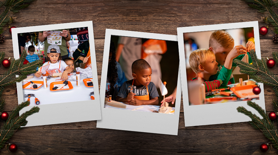 The Home Depot is celebrating the holidays with military families across the country with Kids Workshops. See their hammers in action: thd.co/Workshops