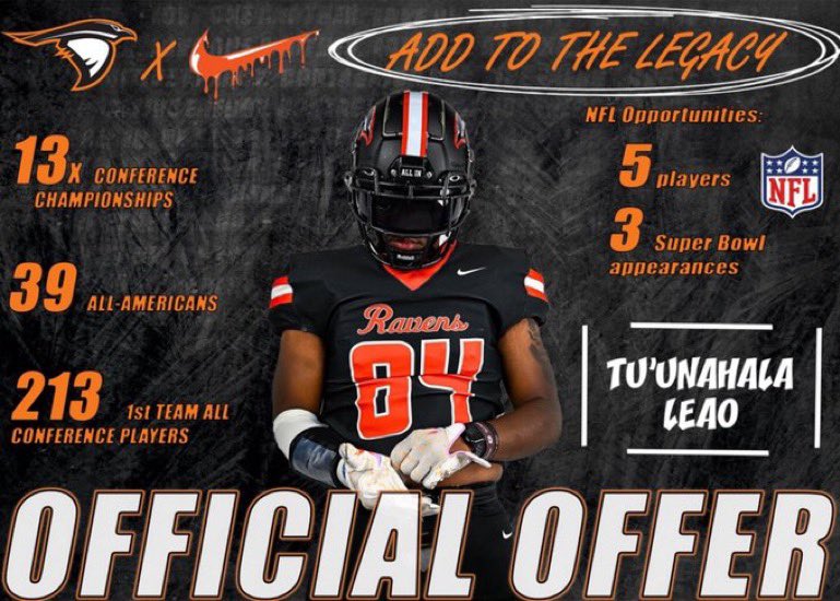 I’m blessed and happy to say after a conversation with <a href="/coachmonty11/">Coach Monty</a> I’ve received another offer from Anderson university!! <a href="/logancoltsfb/">James Logan Colts Football</a> <a href="/Mr_EAJ/">Eric Washington Jr.</a> <a href="/DPride_Jr/">Dante Pride Jr</a> <a href="/Cedric_Lousi/">Cedric Lousi</a>