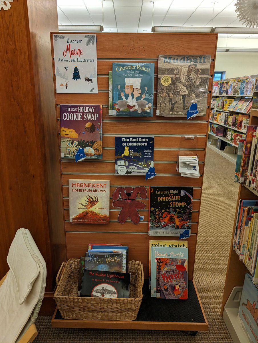 Stopped at @YorkPublicLib after a long day and totally got energized to see my #PB 'The Great Holiday Cookie Shop' in the wild! #maineauthor #library