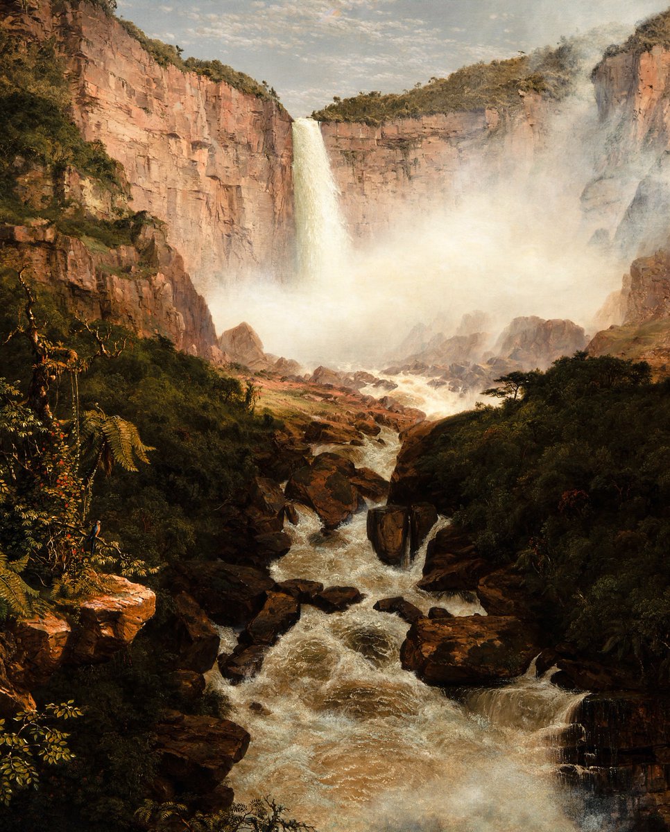 The Falls of the Tequendama near Bogota, New Granada by Frederic Edwin Church, 1854.
#waterfall #hudsonriverschool