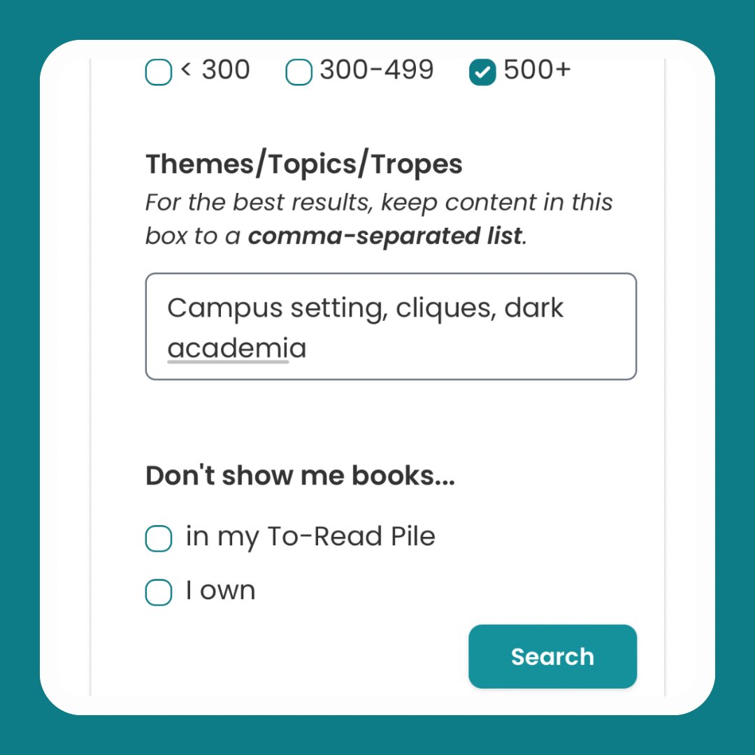 We’ve just launched a brand new Recommendations section! 🥳 Everyone gets their own personalised StoryGraph 'bookstore'! 😍 Browse lists curated just for you, including genre picks, suggestions based on your recent reads, books similar users loved, and more. ✨