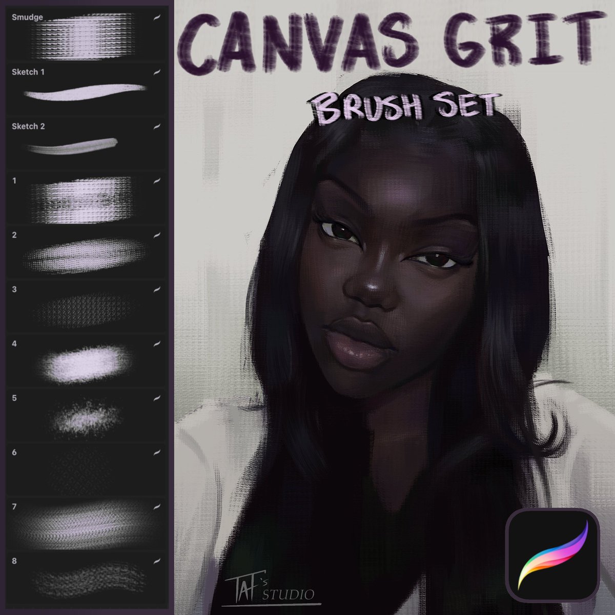 My Canvas Grit Brush Pack is out now! 
Link in my bio! #procreate #procreatebrushes