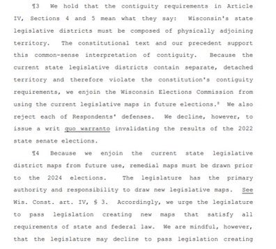 This is massive political news for Wisconsin: the state Supreme Court has ruled the gerrymandered legislative maps unconstitutional, and has ordered new ones made for the 2024 election.