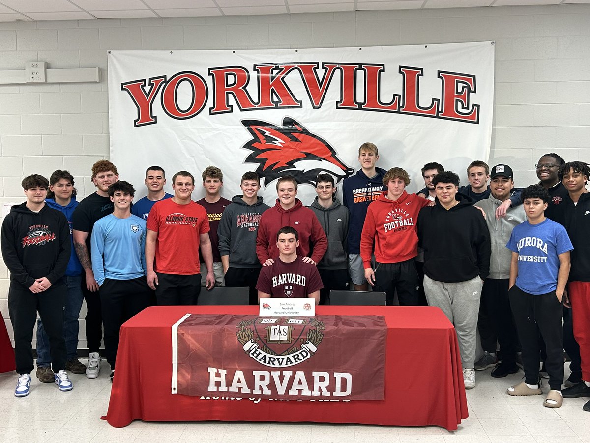 Yorkville Foxes (@yhsathletics115) on Twitter photo Congratulations to Ben Alvarez on committing to attend school and play football at <a href="/Harvard/">Harvard University</a>! Go Foxes! Congratulations to Ben Alvarez on committing to attend school and play football at <a href="/Harvard/">Harvard University</a>! Go Foxes!
