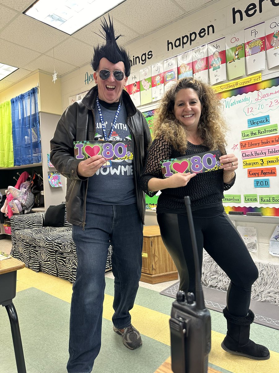 Celebrating back to the 1980’s for our 80th day of school! #springrunfun @ccpsinfo