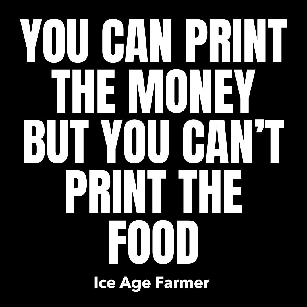 Quote: Ice Age Farmer, 'Taking steps daily towards radically self-sufficient communities.' 

iceagefarmer.com 

@FatEmperor
 
#moneyprinting #inflation #foodsecurity #foodsecurityisfreedom #iceagefarmer #permaculture