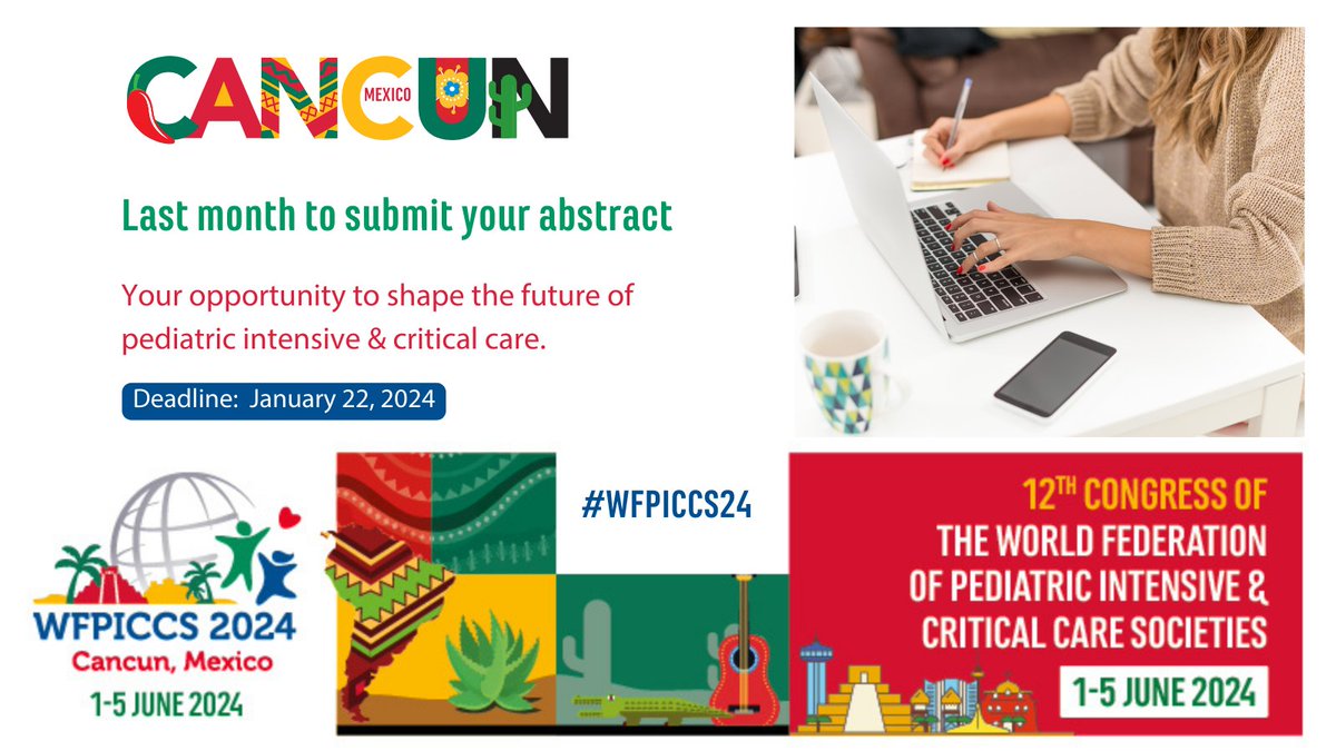 ⏰ Just one month left to submit your groundbreaking research for #WFPICCS24! 🌐 Seize the opportunity to shape the future of pediatric critical care. Submit your abstract now and be part of the global conversation! 🚀 bit.ly/48kZRh2