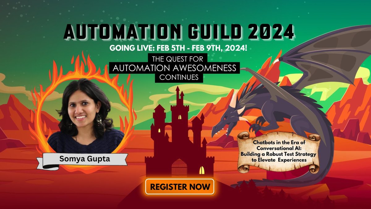 joecolantonio's tweet image. 🌐 Somya Gupta&apos;s session on chatbot testing strategies at #AutomationGuild2024 is going to be awesome. Don&apos;t miss out! Register here. 👉 automationguild.com # #AG2023 #chatbottesting