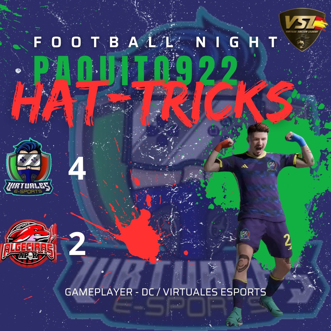 Virtuales e-Sports ⚽⚡ (@virtuales_esp) on Twitter photo Eres la pesadilla de las defensas rivales ! HAT-TRICKS de <a href="/pacosanz26/">Paco Sanz 🚜🚜</a>
<a href="/_chocolate3000/">AYUDAS FIFA CHOCO3K🐦</a> @MPL_VSL_EAFC24 Eres la pesadilla de las defensas rivales ! HAT-TRICKS de <a href="/pacosanz26/">Paco Sanz 🚜🚜</a>
<a href="/_chocolate3000/">AYUDAS FIFA CHOCO3K🐦</a> @MPL_VSL_EAFC24