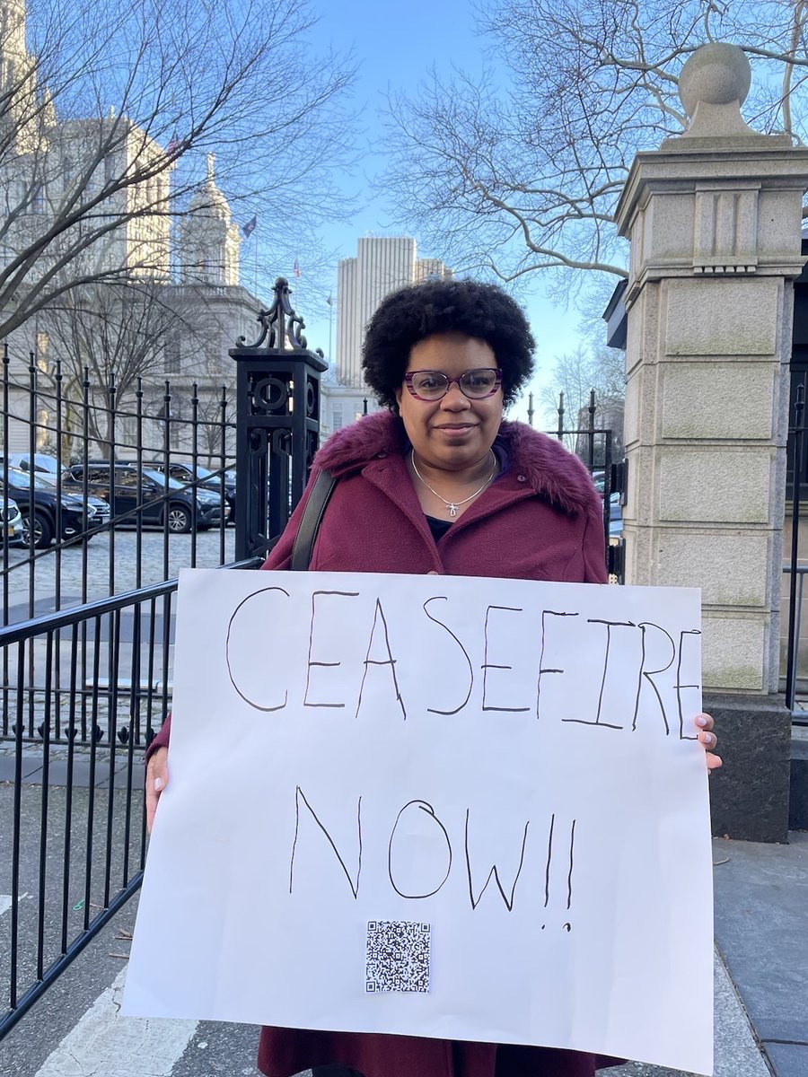 Thank you to @CMShahanaHanif, @CabanD22, @NYCCouncil38 and @CouncilwomanKrj for joining us today, as we continue to call on @NYCSpeakerAdams and @NYCCouncil to introduce a resolution urging the federal government to call for a ceasefire in occupied Palestine. #NY4CeasefireNow