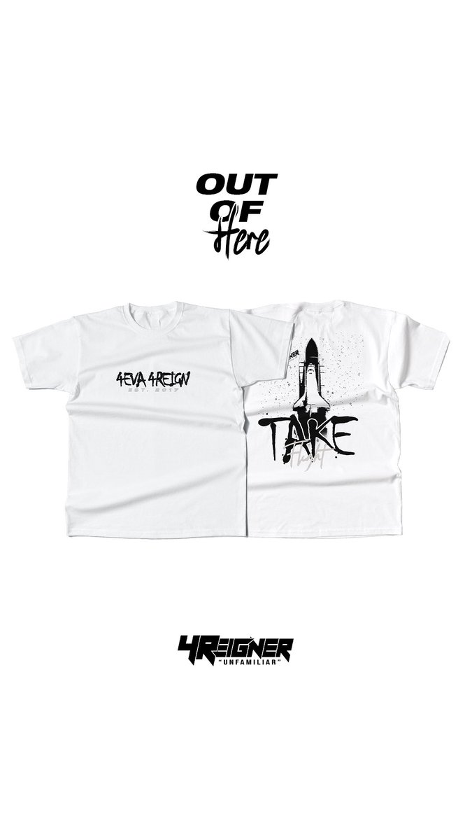 44Reigner's tweet photo. Day 16 of 4Reigner’s 30 days of graphic tees🔥! We’ll be dropping a new tee every day for the next 30 days. The “Out of Here”  Tee is available online @ https://t.co/3KRc5A7hpr https://t.co/7xKXhkU6dW