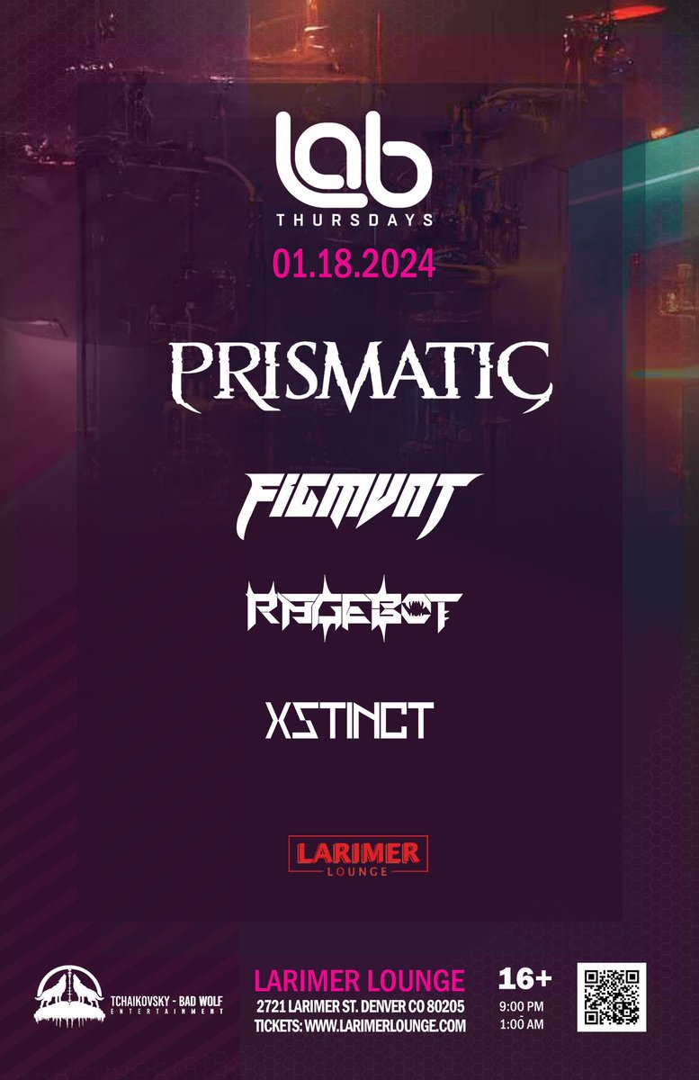 PrismaticTunes's tweet photo. Headlining Larimar Lounge on 1-18 

First show of 2024 and I couldn’t be more excited! 

Ticket link below ⬇️ https://t.co/cDQRrasKDD