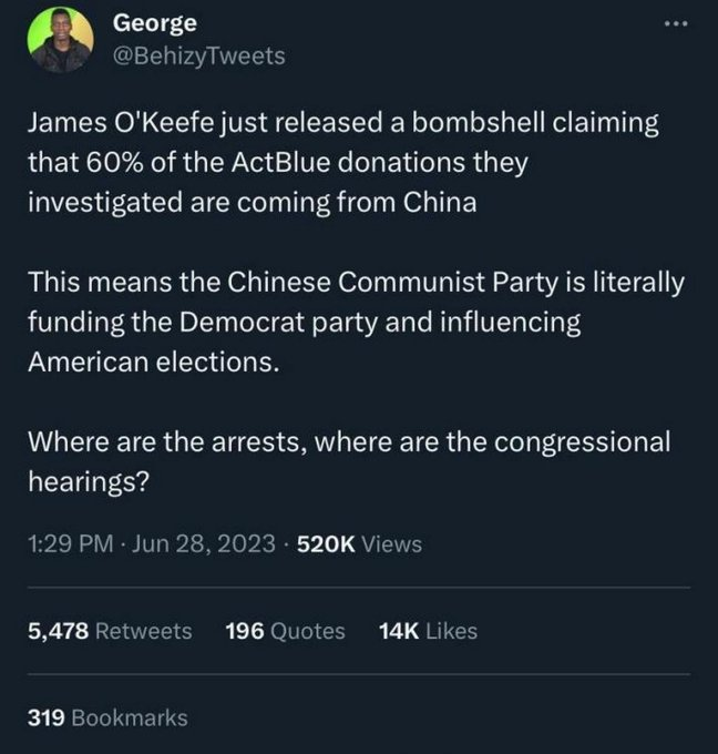 RickyDoggin's tweet photo. So China is Funding the Democrat Party?? https://t.co/LspmNZ2Gqc