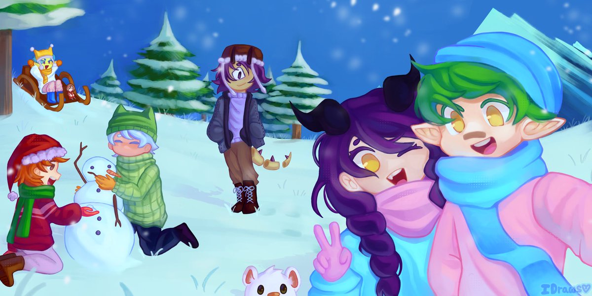 SNOWY DAY w/ some friends :3

Merry early christmas everyone! I hope everyone has a nice time these days ♡

*disappears again* 

#oc #art #digitalart
