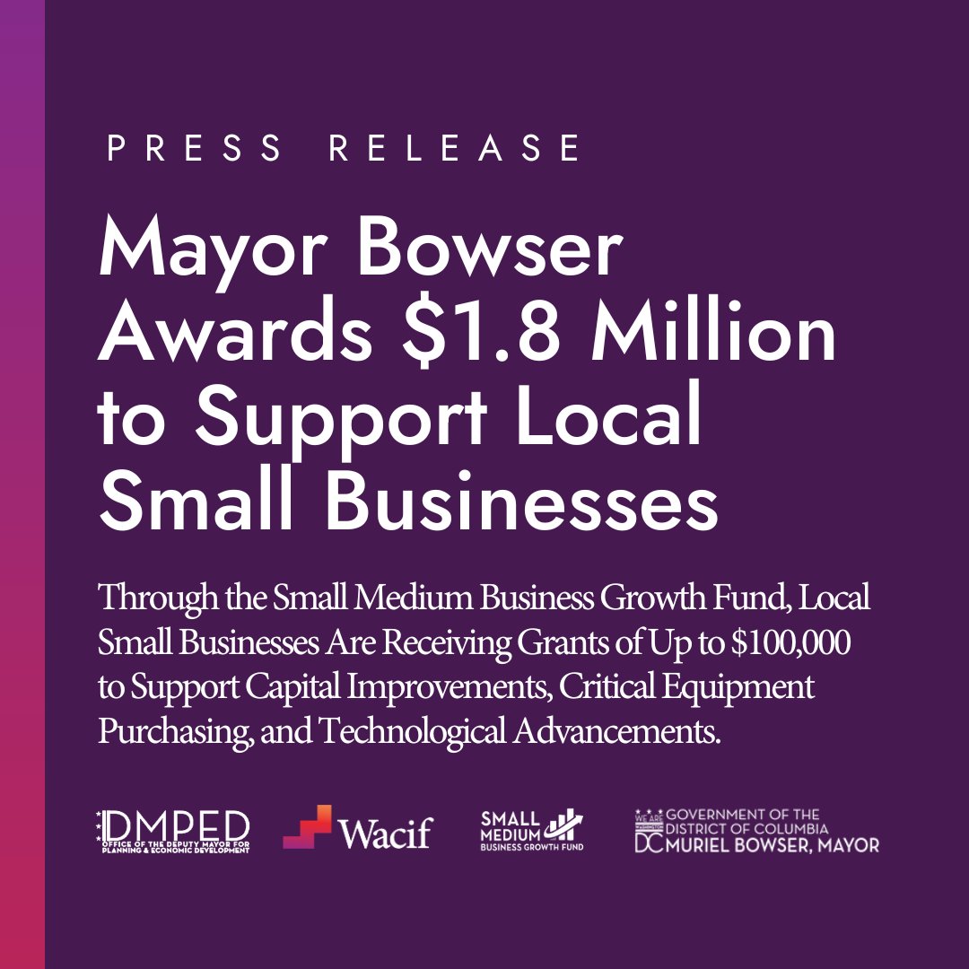 Read the full press release here: l8r.it/4iVd @MayorBowser @dmpeddc