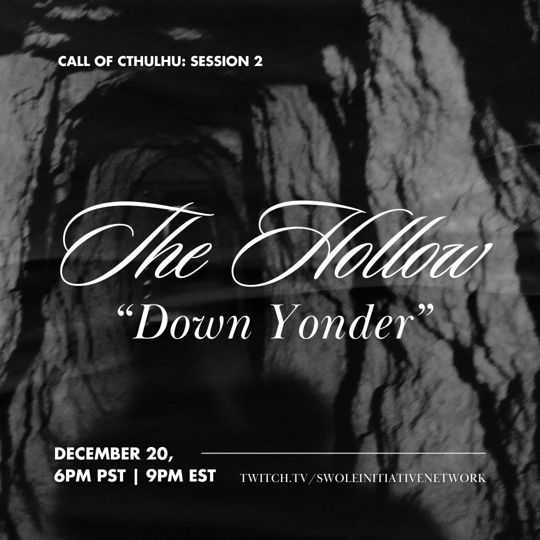 whoisjayfoster's tweet photo. Continuing our original Call of Cthulhu game tonight.. Pastor Jebediah Goodwille returns to… THE HOLLOW…

6PST on 🟣 Swole Initiative Network https://t.co/MC2fv6O0ak