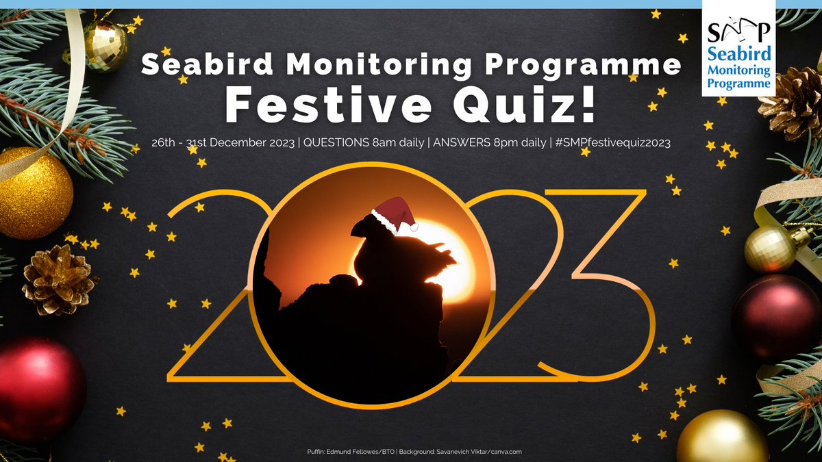 We have a festive gift for you to keep you entertained until the years end: the SMP Festive Quiz of 2023! 🎄 Daily from the 26th to 31st December 🎁 Questions at 8am 🐧 Answers at 8pm 🔗 Follow the fun using #SMPfestivequiz2023 @_BTO @JNCC_UK @RSPBScience