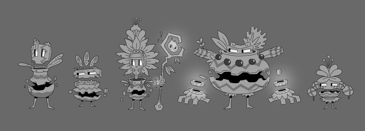 👉🏽 Mascas are beings of unknown origin, their bodies are formed by mysteriously joined broken vases. 🍃
 
They wear wooden masks, acting as explorers and collectors. They exhibit an alert and restless behavior, not easily trusting humans.  

#Concept | #WIP