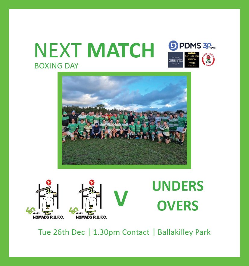 Just under a week to go until our Boxing day 'Unders v Overs' fixture. Remember, everyone is welcome to play in the 'touch' game if you want a run around. If you're interested in playing in the contact game, get in touch with your respective captain or meet on the day. (1/2)