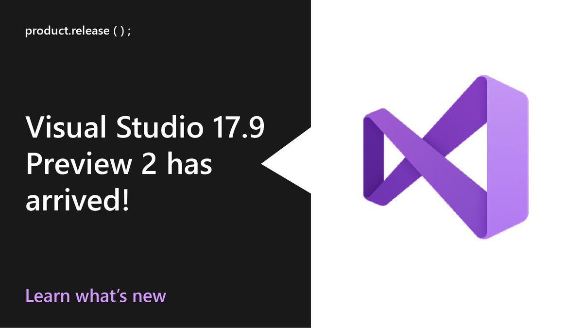 VisualStudio's tweet photo. Dive into the Visual Studio 2022 17.9 Preview 2 goodies this holiday season, including new enhancements to the C++ and .NET MAUI development experiences! ☃️🎁
https://t.co/kJ6xHmXrxp https://t.co/xi3eGo0hrq