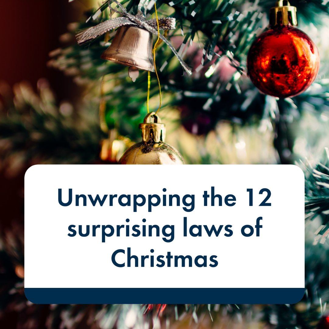 The 12 Laws of Christmas 🔔 👉 Eating more than 3 courses of Xmas dinner is illegal. 👉 Henry VIII restricted all sports other than archery. 👉 Councils investigate bright lighting complaints, even Xmas lights Stay tuned as we unwrap more laws of Xmas each week. 👀