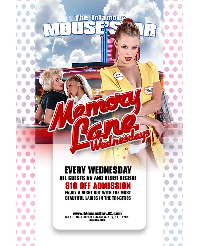 Join us for MEMORY LANE WEDNESDAYS! All guests 55 & older receive $10 off admission! . . . #Wayback #MemoryLane #SeniorDiscount #Wednesdays #GoldenOldies #MousesEar #JohnsonCity