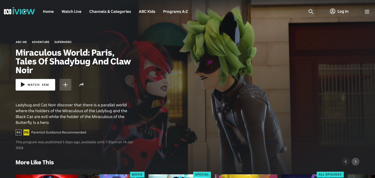 CatNoirPUR's tweet photo. "Miraculous World: Paris, Tales of Shadybug and Claw Noir" special premiered on ABC ME 🇦🇺 5 days ago and is now available on ABC iview Australia 🇦🇺 until January 14, 2024.
🔗https://t.co/pbPM3dd6lK
#MiraculousLadybug #Miraculous #MiraculousWorld #MiraculousWorldParis #MLBParis #ClawNoir #Shadybug