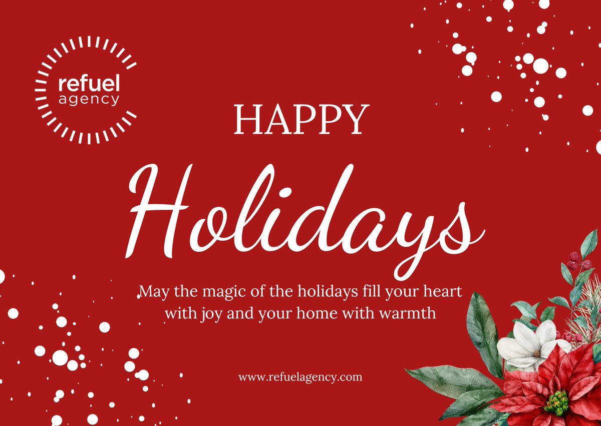 From all of us in Refuel Agency, we wish you a joyous holiday season! Let's embrace the magic of this special time and create memories that will warm our hearts for years to come. #HappyHolidays #SeasonsGreetings