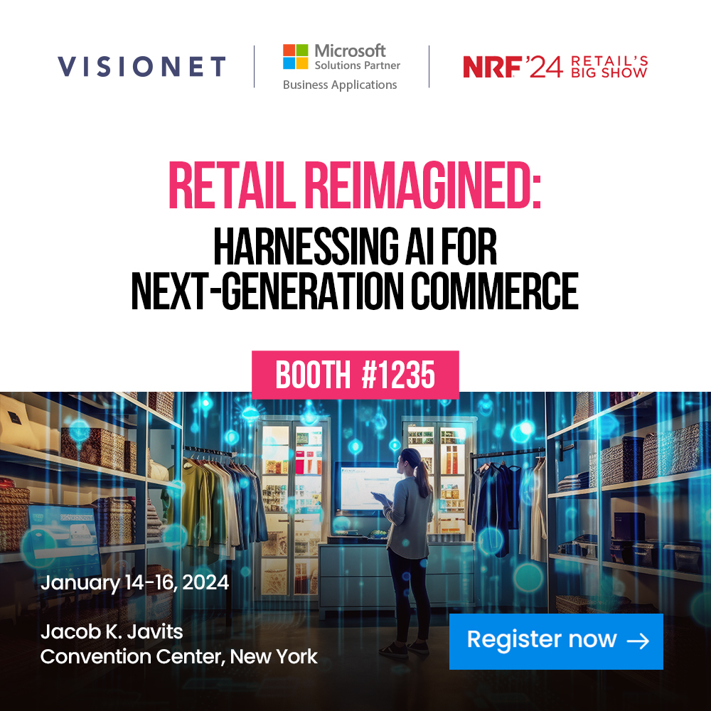 Step into the future of retail at NRF 2024 with Visionet! Discover how AI is revolutionizing shopping experiences, streamlining operations, and personalizing engagement.

Register now: hubs.li/Q02dtqHx0
#Visionet #Microsoft #NRF2024 #Retail #Commerce #RetailAI