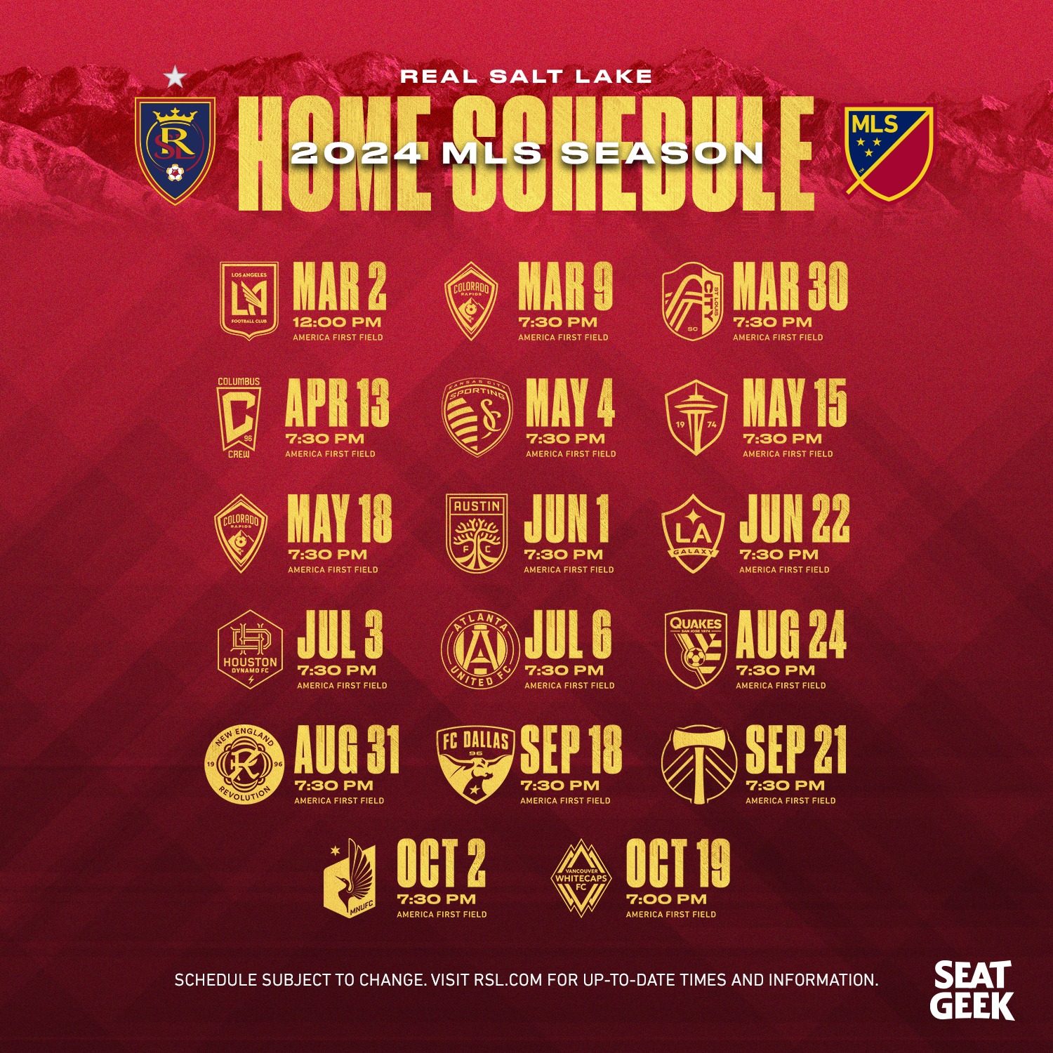 Real Salt Lake Schedule 2024 Schedule Pia Leeann