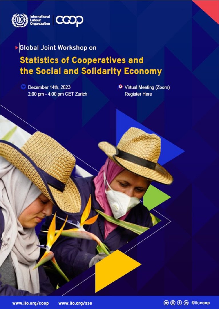 At the webinar on statistics of #cooperatives & the #socialandsolidarityeconomy #SSE, @ilo shared highlights from the 21st International Conference of Labour Statisticians #icls2023. Technical working groups for both are coming up in 2024 - @copac @untfsse ilo.org/global/topics/…
