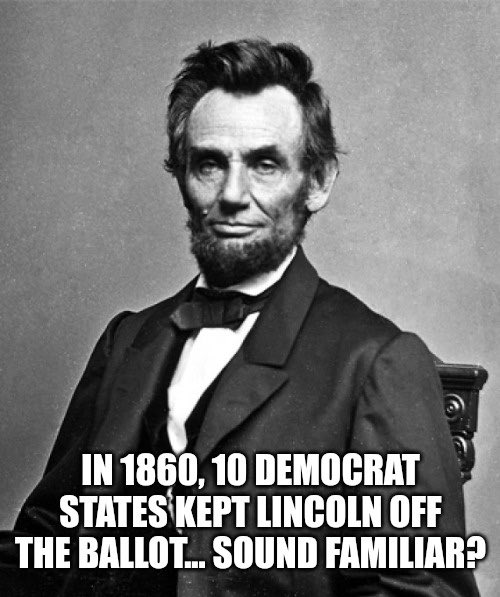 AACap2003's tweet photo. @alx “There were no ballots distributed for Lincoln in ten of the Southern states: Alabama, Arkansas, Florida, Georgia, Louisiana, Mississippi, North Carolina, South Carolina, Tennessee, and Texas.” https://t.co/yjx5Y0m31t