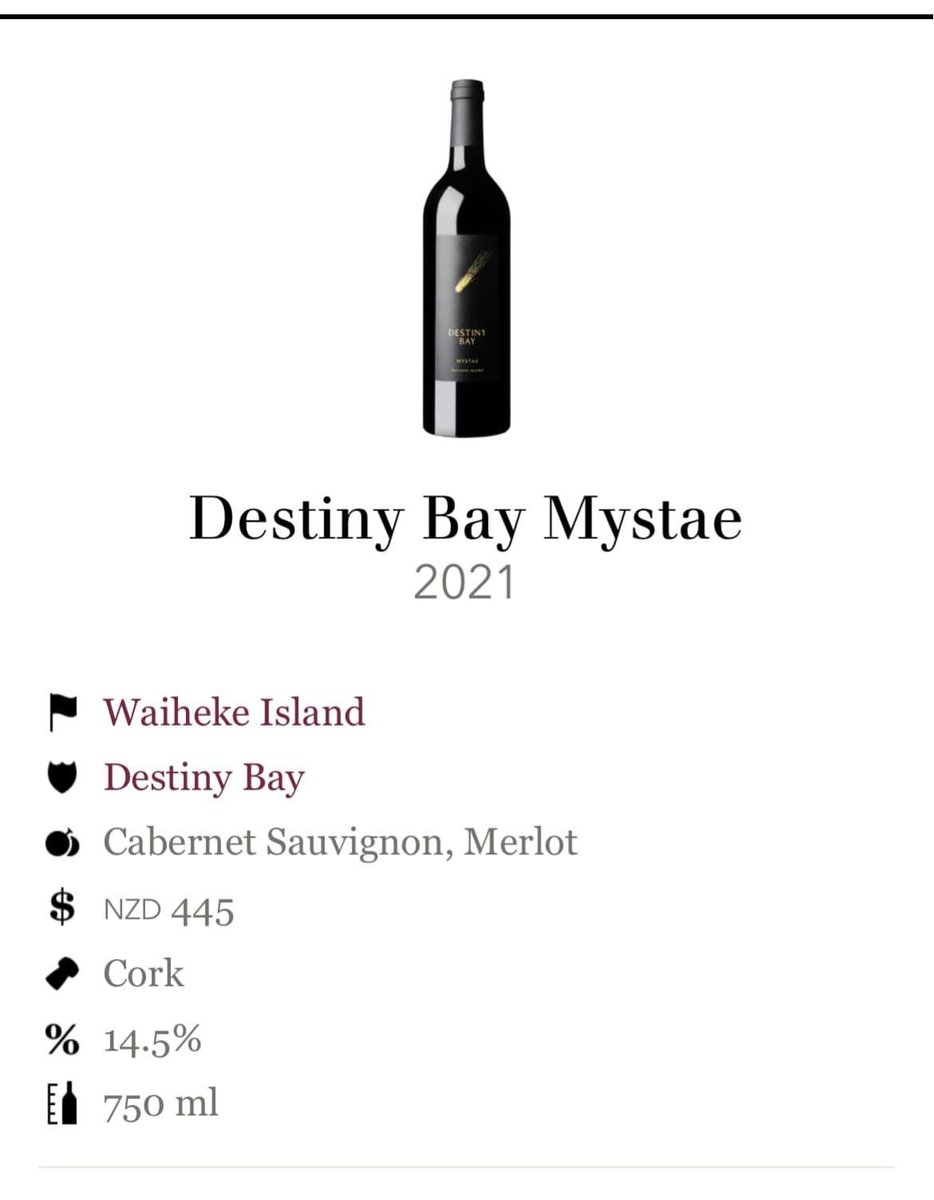 DestinyBay's tweet image. #Mystae 2021, a fan favourite of many patrons &amp;amp; our winemaker, scores again with a stellar 97/100 from Bob Campbell MW (@VinoNZ) on @TheRealRvw
