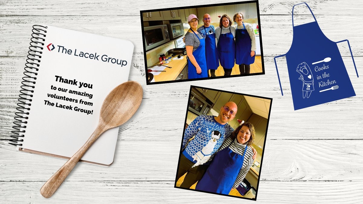 Thanks to our fabulous monthly volunteers from <a href="/TheLacekGroup/">THE LACEK GROUP, an Ogilvy Experience Company</a> who cooked with the holiday spirit for our Cooks in the Kitchen program earlier this week! Our Hammer &amp; NER homes that they cooked for loved the meals!