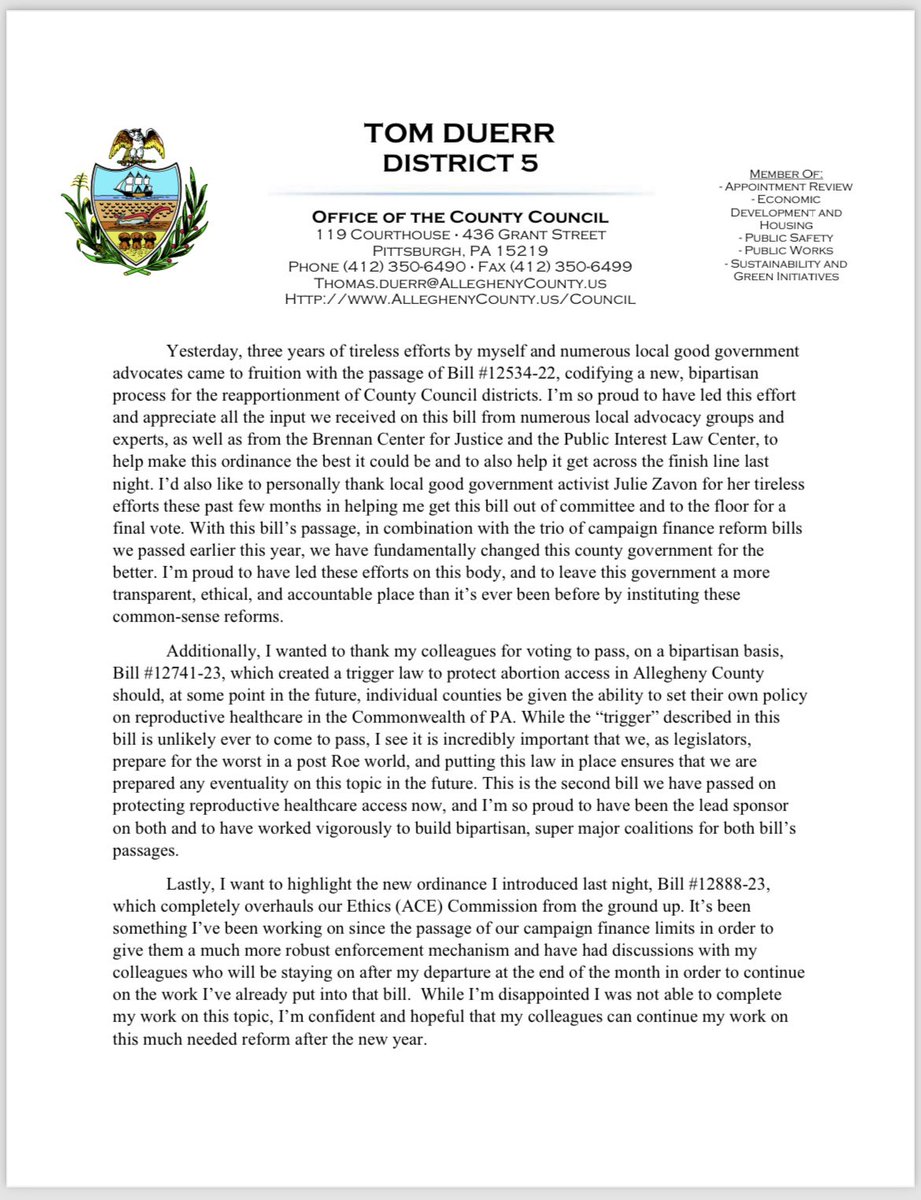 My statement following last night’s passage of Bills 12534-22 (Redistricting Reform)&amp; 12741-23 (Right of Choice Trigger Law), and my introduction of Bill 12888-23 (ACE Commission Reform).