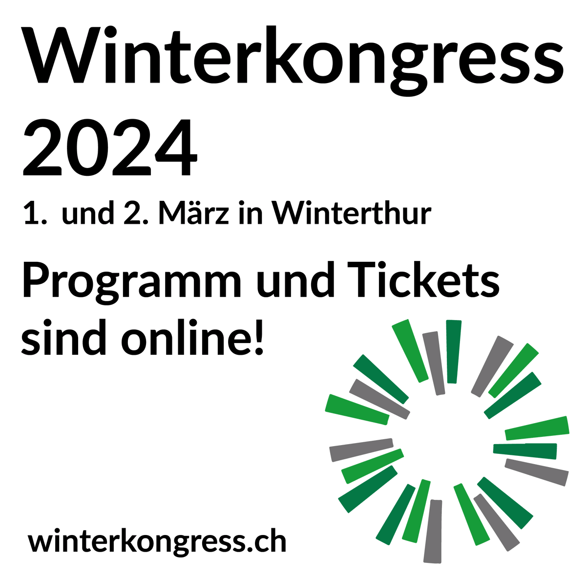 💥 Wir freuen uns auf den Winterkongress 2024 am 1. und 2. März in  Winterthur. Das Programm ist ab sofort online! Sei dabei und buche dein Ticket jetzt: 
winterkongress.ch 💥