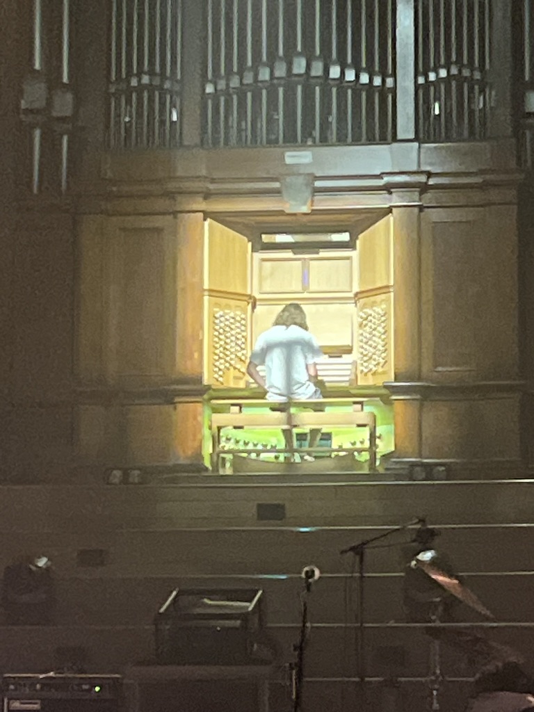 Possibly also the first time said organ has been played by someone in beachwear.